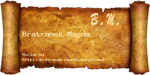 Bratranek Magda névjegykártya